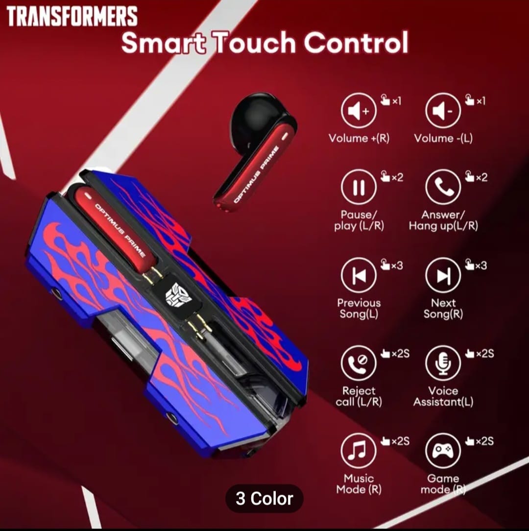 Transformers TF-T01 Bluetooth 5.3 Earphone Wireless Headset Low Latency Headphone Gaming Music Dual Mode Earbud Bumblebee