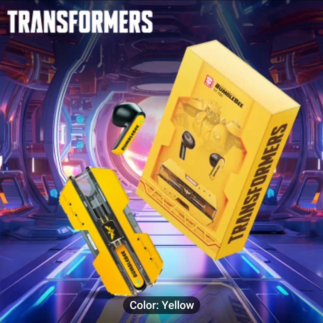 Transformers TF-T01 Bluetooth 5.3 Earphone Wireless Headset Low Latency Headphone Gaming Music Dual Mode Earbud Bumblebee