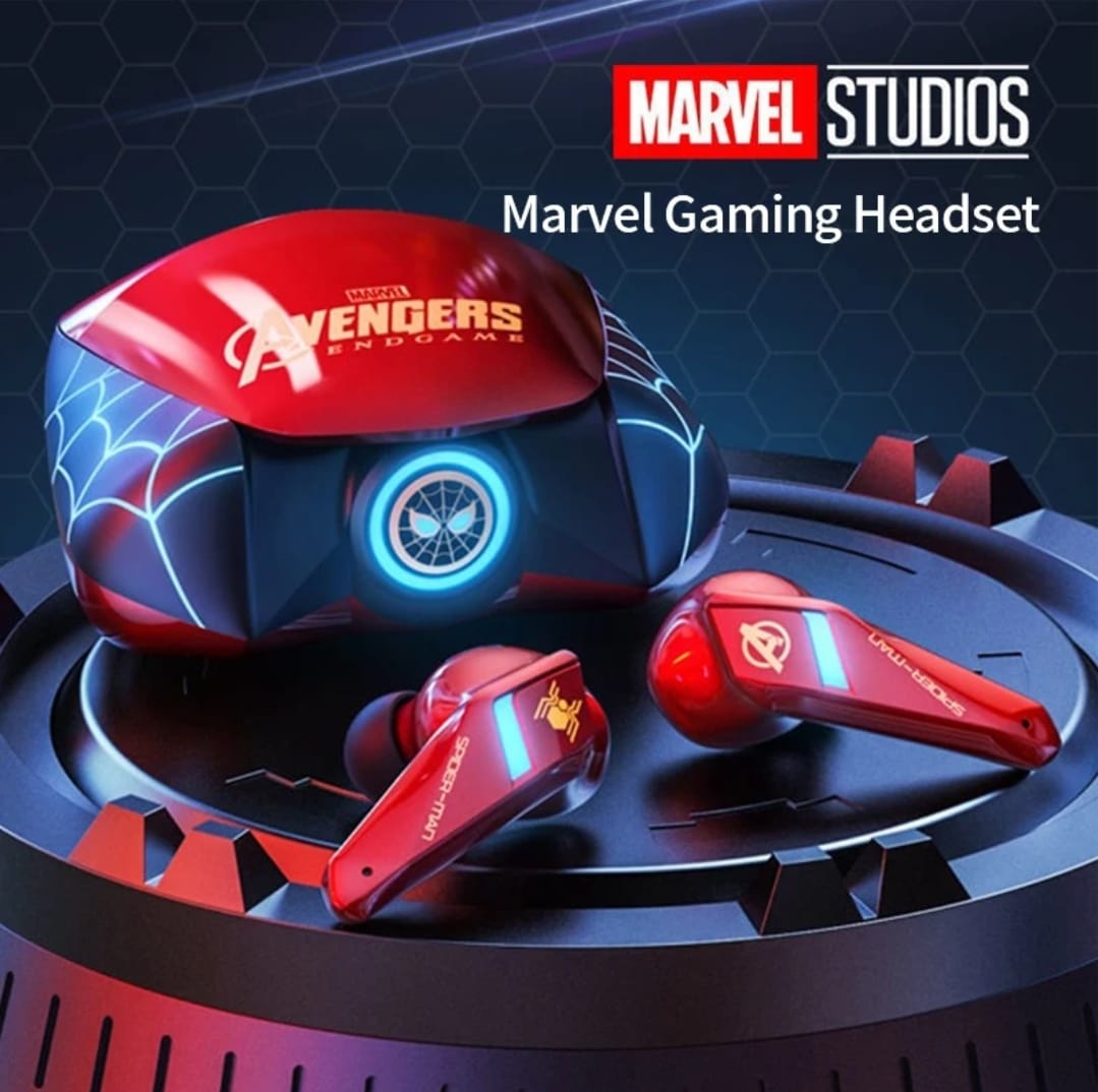 Marvel BTMV15 Iron Man Wireless TWS Bluetooth Earphone Noise Reduction Sports Gaming Waterproof Earbuds with Mic Headsets