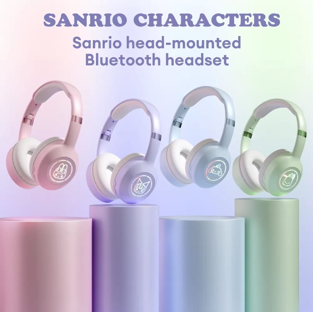 Choice Sanrio EM-368 Bluetooth 5.2 Headphone Kawaii Anime Cinnamoroll Kuromi Melody Hello Kitty Pacheco Earphones RGB Headsets