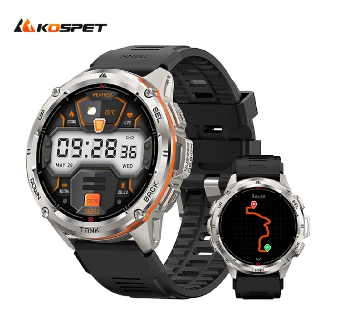 KOSPET TANK T3 ULTRA Rugged Smartwatch GPS Altimeter Compass Outdoor Sport Smartwatch Waterproof Swim Watch