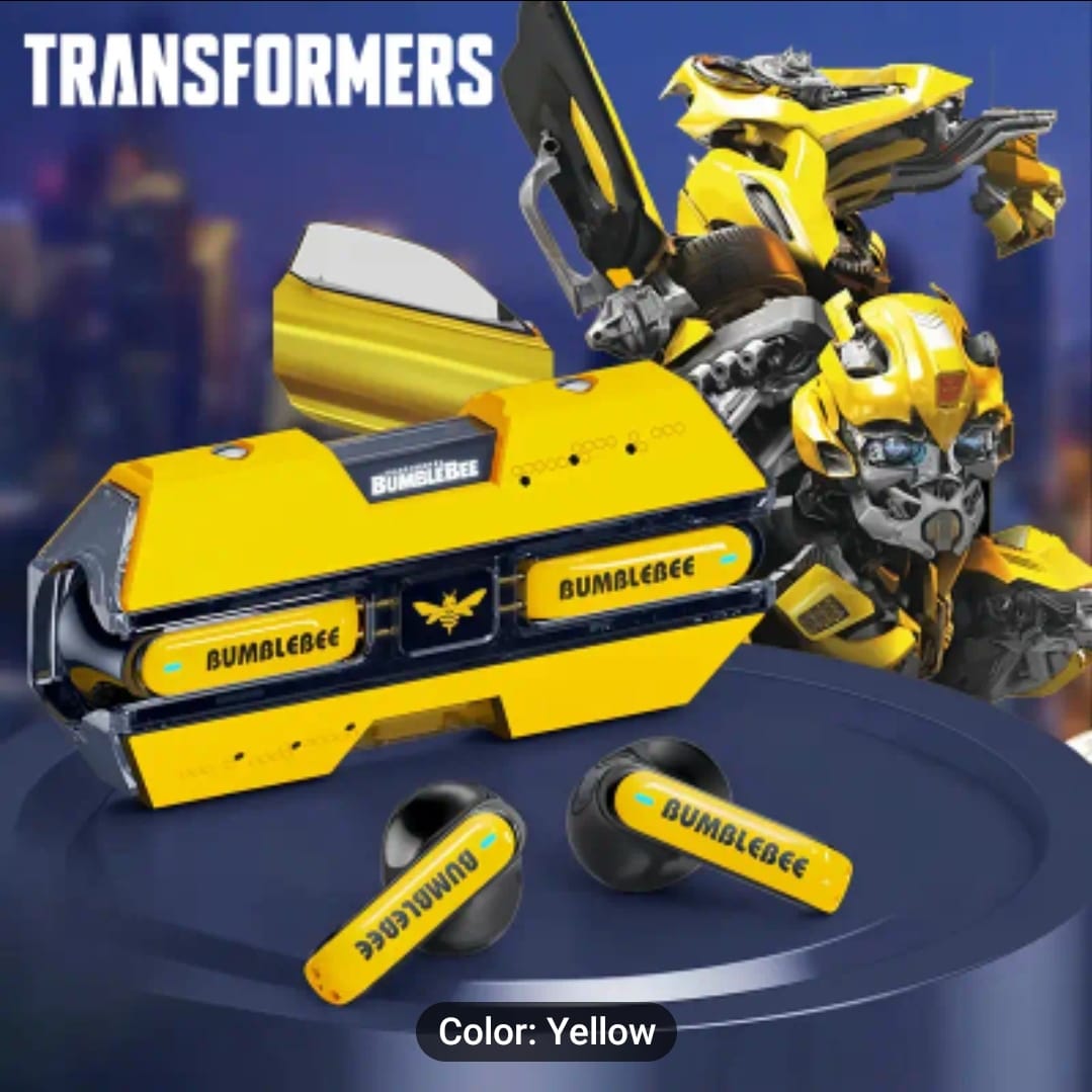 Transformers TF-T01 Bluetooth 5.3 Earphone Wireless Headset Low Latency Headphone Gaming Music Dual Mode Earbud Bumblebee