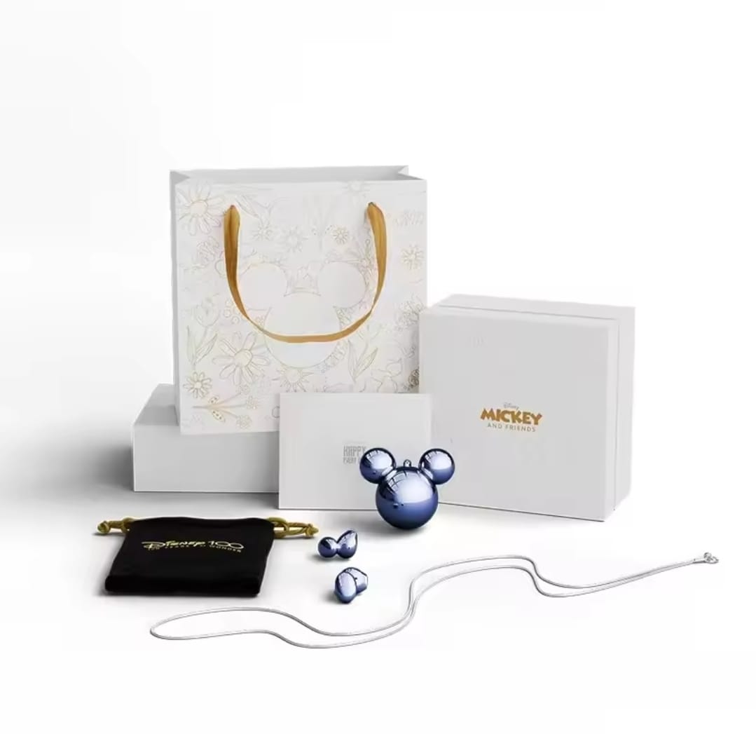 Disney 100th Anniversary Mickey Necklace TWS Earbuds invisible in Ear Bluetooth 5.4 Earphones HIFI Wireless Headset Gift Sets