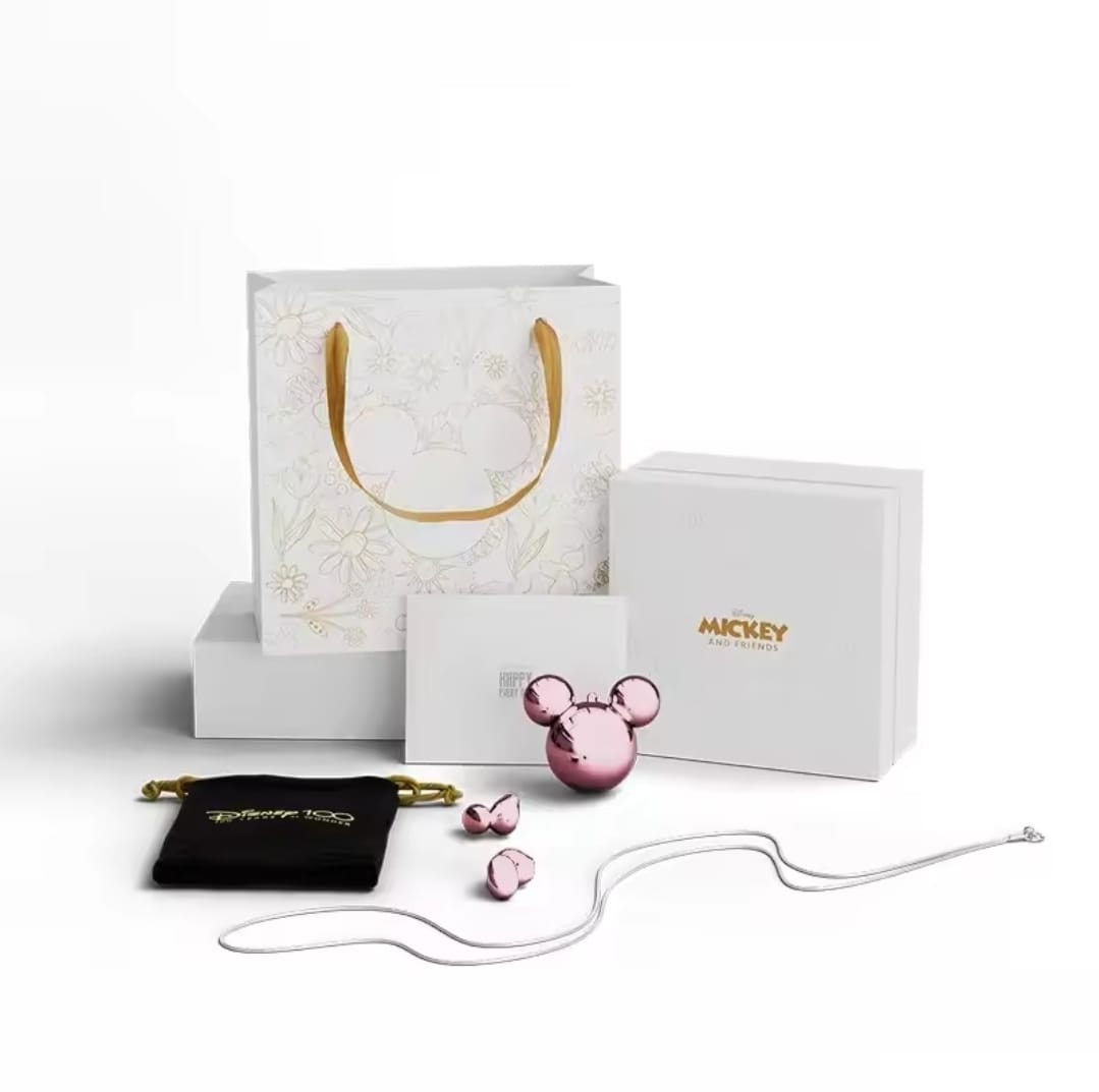 Disney 100th Anniversary Mickey Necklace TWS Earbuds invisible in Ear Bluetooth 5.4 Earphones HIFI Wireless Headset Gift Sets