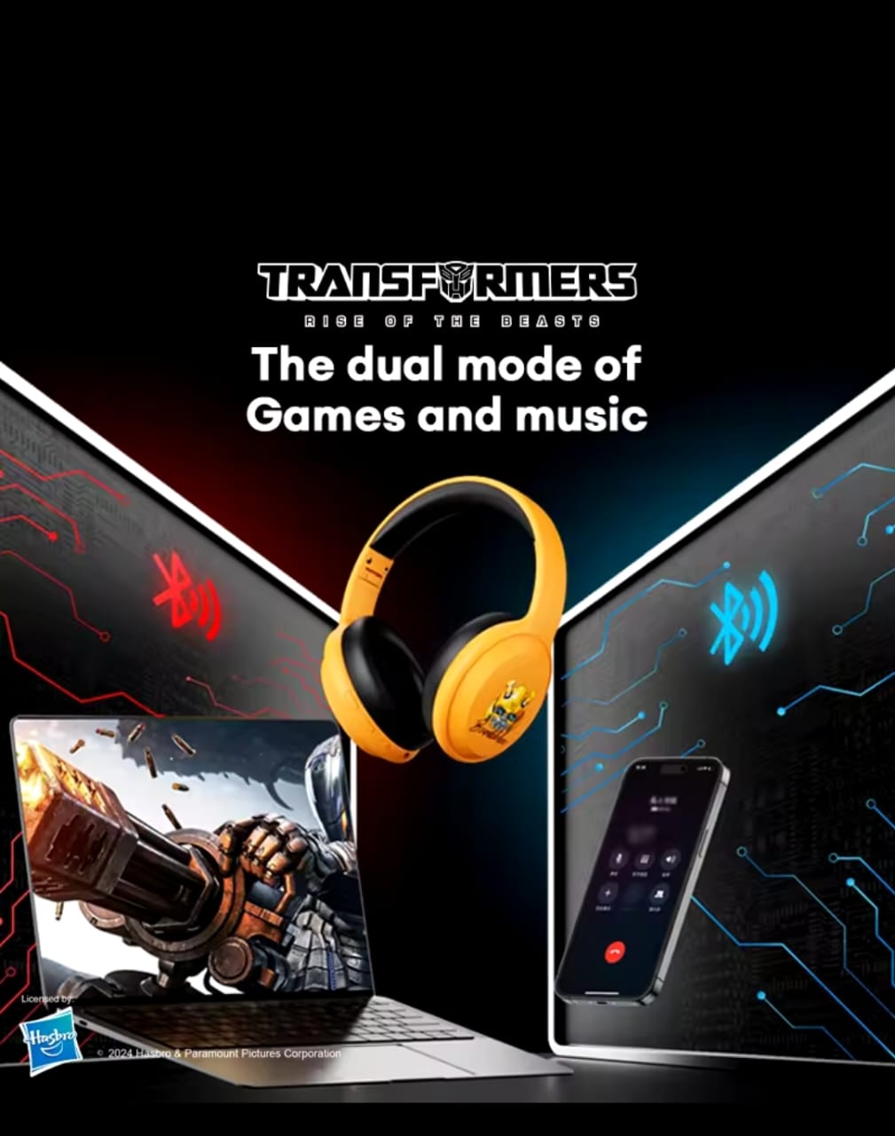 TRANSFORMERS TF-G06 Headset Gaming Deep Bass Low Latency High Quality Headphones Bluetooth 5.4 Music Gamer Earphones