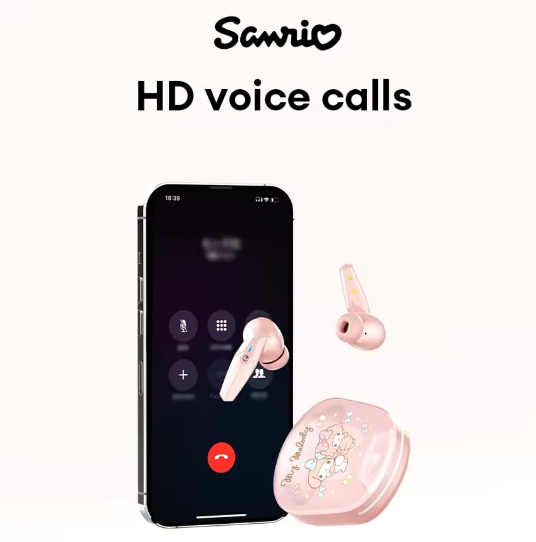 Sanrio BL58 Bluetooth Wireless Earbuds HIFI Sound Bass Music Cute My Melody Headsets Kawaii Hello Kitty Earphones Kuromi