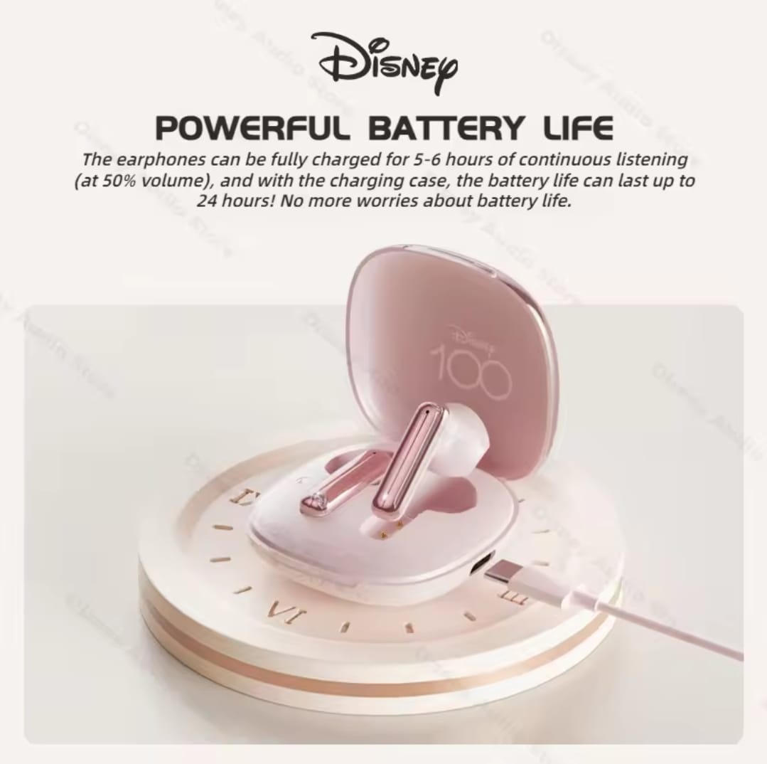 Disney 100th Anniversary Edition Earphones Mickey Minnie TWS Bluetooth Wireless Headphones HD Call Noise Cancelling Earbuds